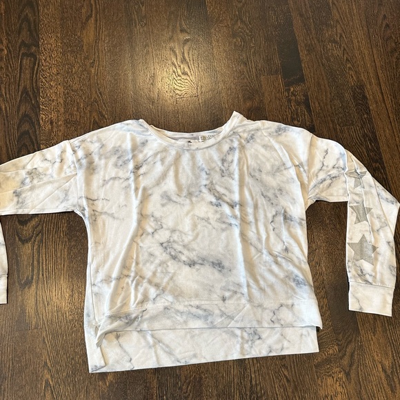 PJ Salvage Women's Marvelous Marble Long Sleeve Lounge Top - Soft Jersey Comfort